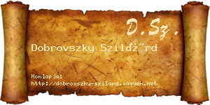 Dobrovszky Szilárd névjegykártya